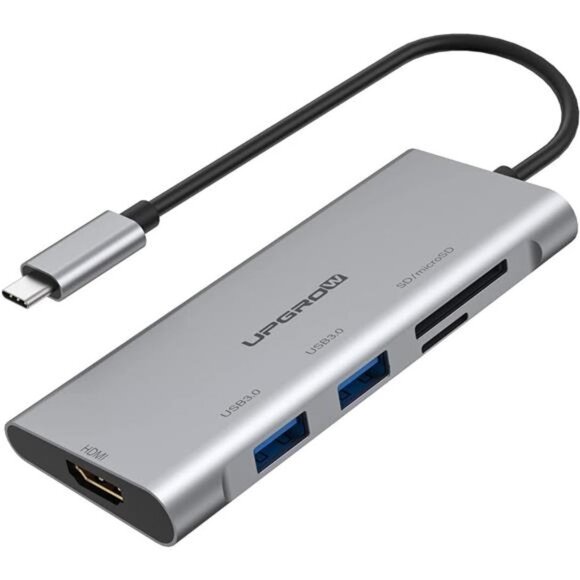 5-in-1 USB C Hub Adapter with HDMI, SD, Micro SD, 2 USB 3.0 Ports for MacBook - Picture 1 of 6